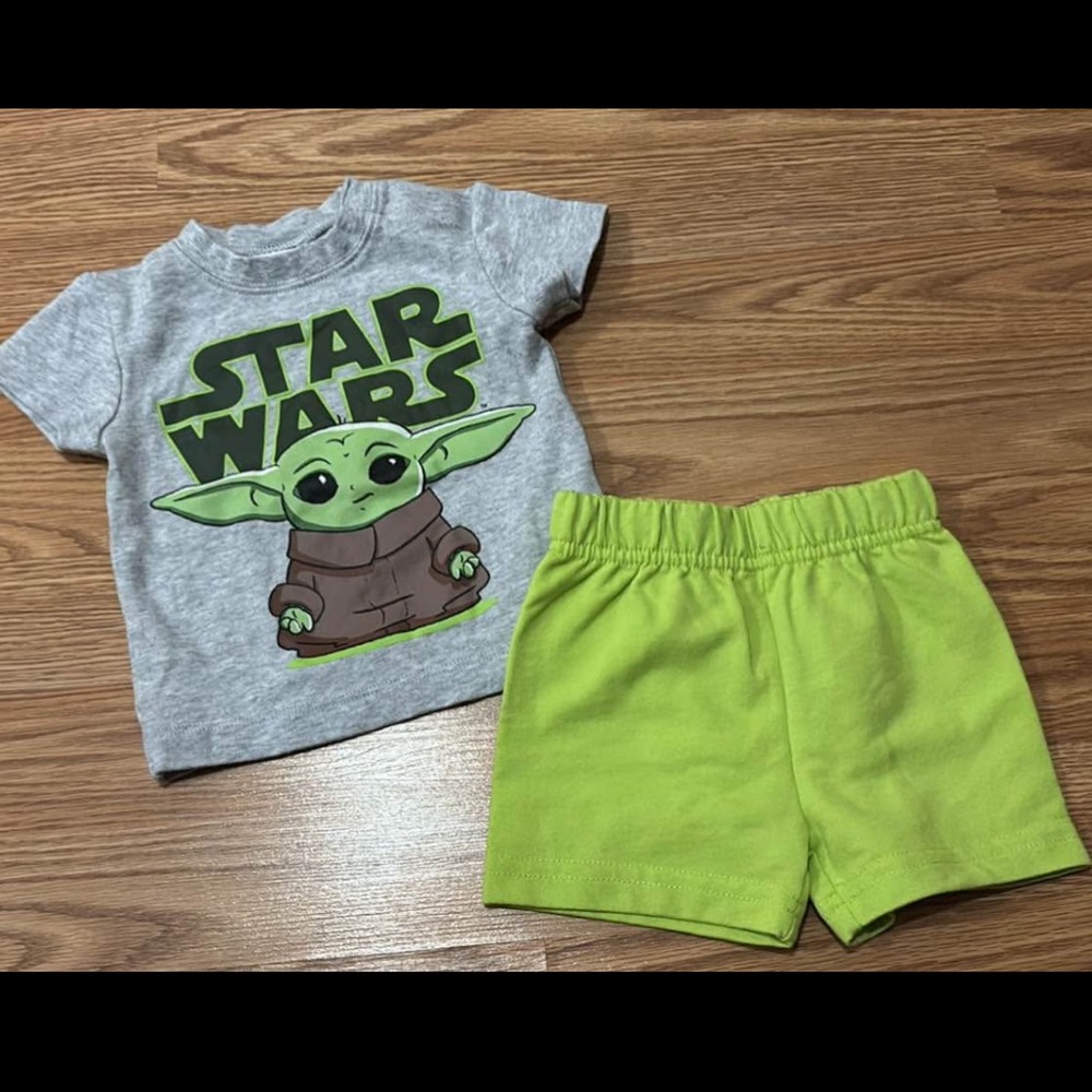 Star Wars Gray and Green Baby Yoda Outfit